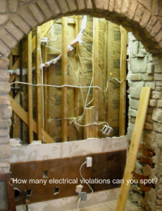 We found many Electrical Violations behind wall