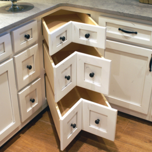 corner drawer in kitchen cabinet