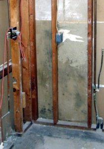Mold behind the walls in a shower