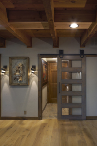 Glass Paneled Barn Door for Laundry