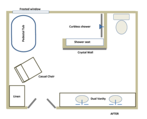 Master Bath Redesigned Floorplan