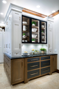 Contemporary Gaillardia Kitchen design created with our custom cabinetry in multiple finishes with integrated led lighting