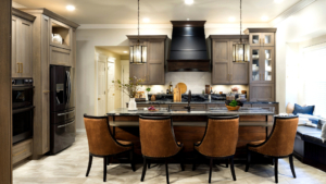 Wire brushed rift cut oak custom cabinetry