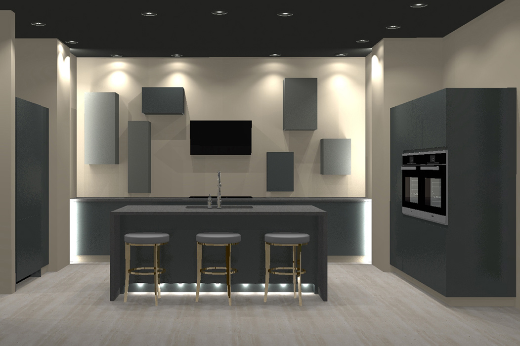 CAD Render for this ultra modern new home kitchen
