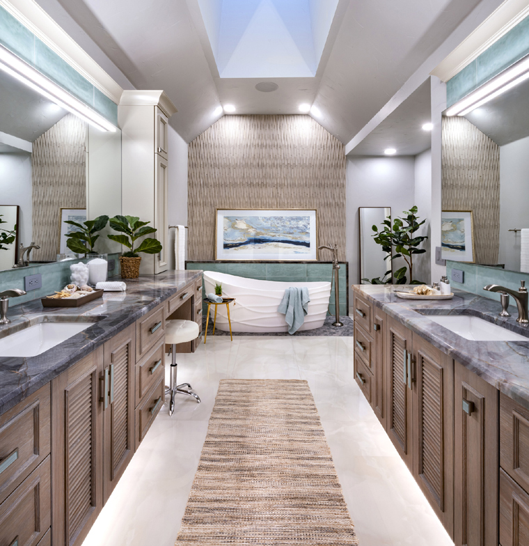 Deep sea inspired contemporary master bath design+build