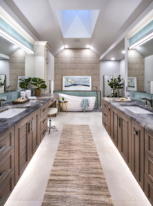 Deep sea diving inspired master bath design + build