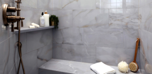 Luxury shower with heated bench