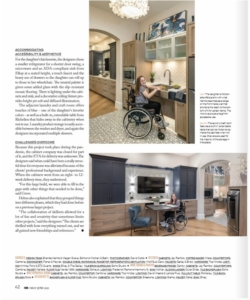 This kitchenette and entertainment space was created for this young woman in a wheelchair by Edmond Kitchen and Bath and was featured within the Kitchen and Bath Business magazine.