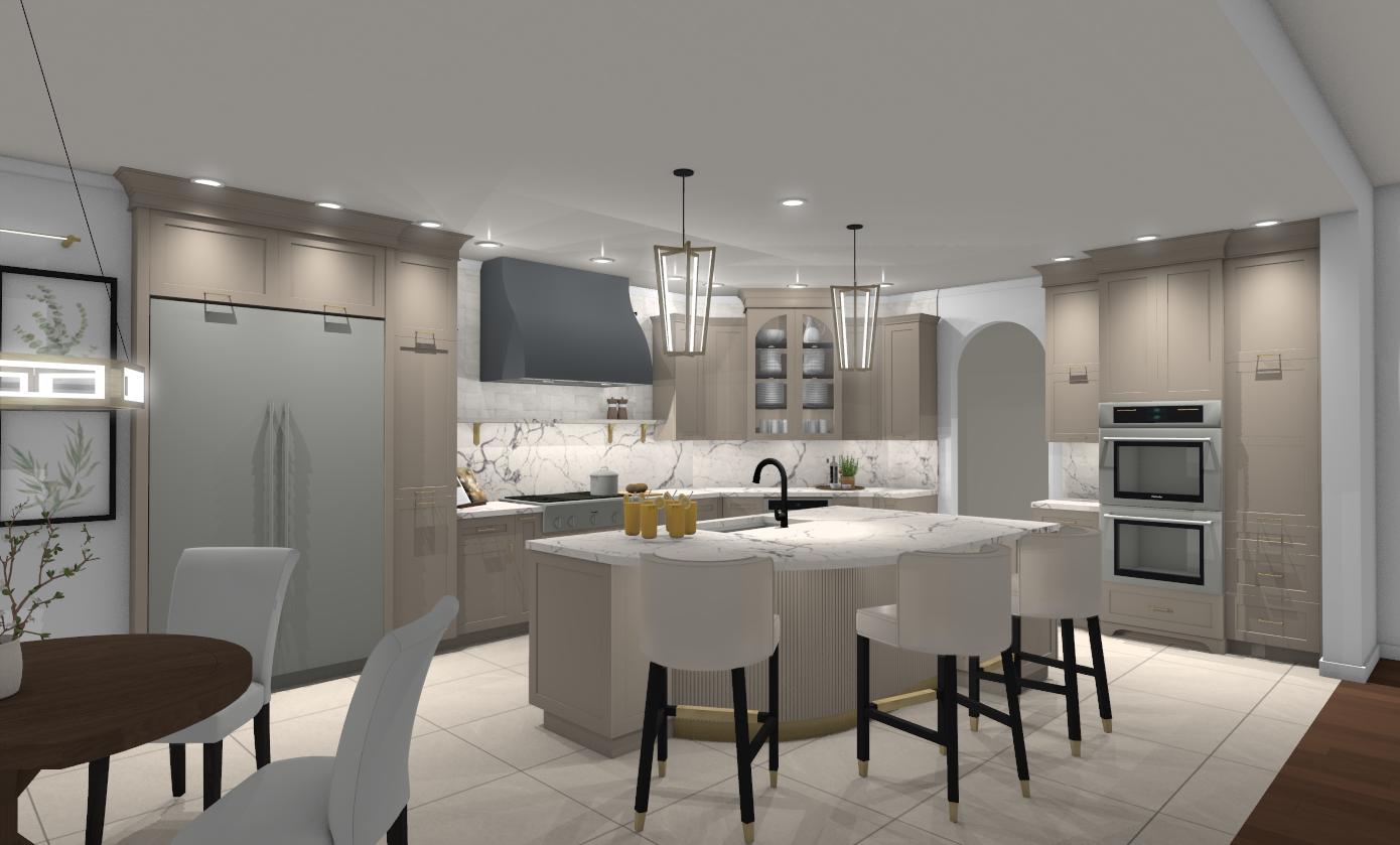 Transitional Kitchen Design and Render by EKB Home