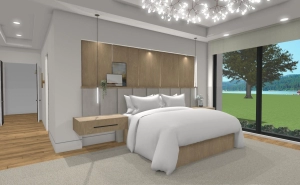 Master Bed custom design headboard wall