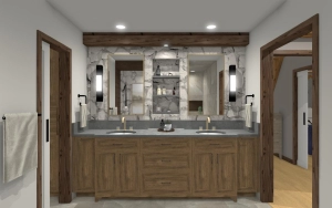 Rustic Master Bath Vanity Render