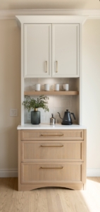 Custom cabinetry coffee serving station in this high end remodel
