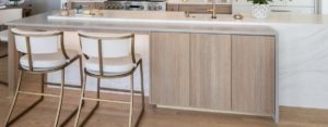 Reeded doors on our custom cabinets for this remodeled kitchen island