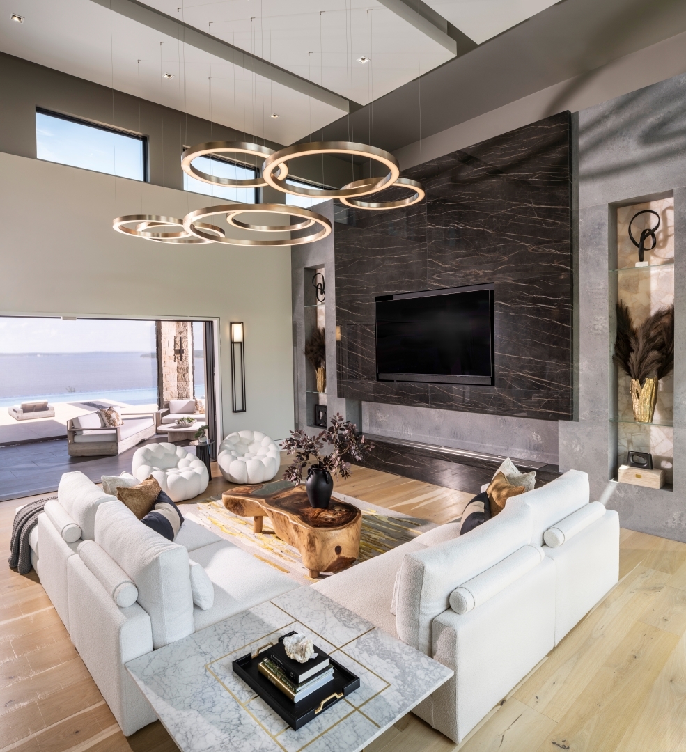 Modern Living Room design created by Edmond Kitchen and Bath