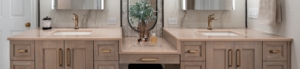 floating vanity with makeup table