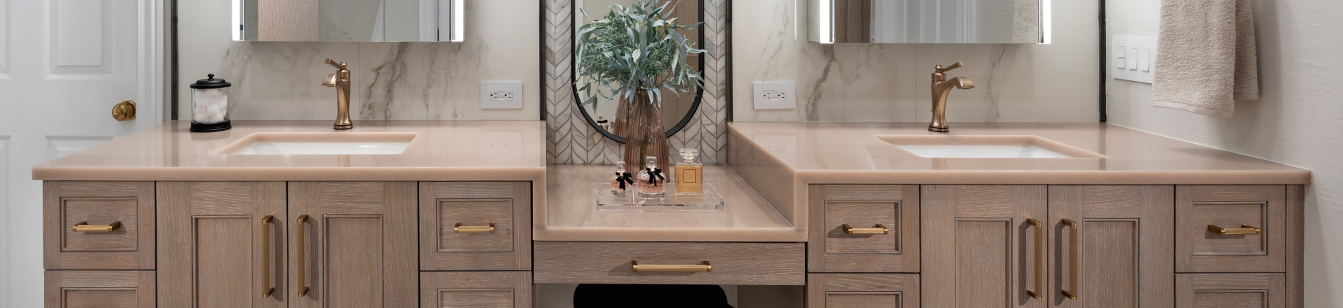 floating vanity with makeup table