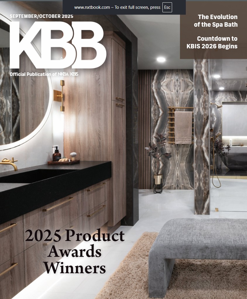 edmond kitchen and bath design project on the cover of the kitchen and bath business magazine