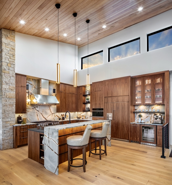 mountain modern kitchen design and built for new home