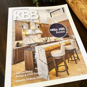 walnut kitchen on magazine cover