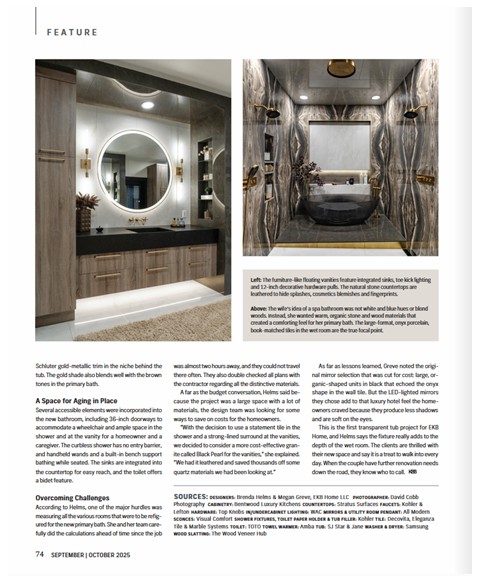 Edmond Kitchen & Bath Bathroom Design published in KBB magazine