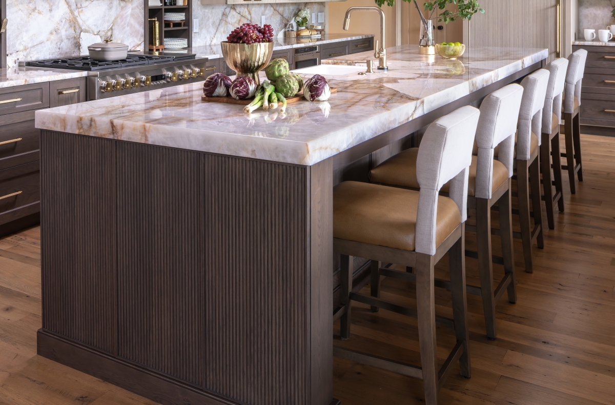 Reeded Island end panels in the new kitchen for this whole home remodel