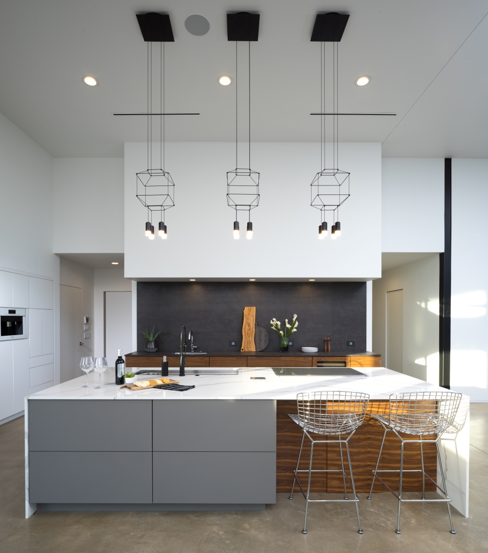 Modern kitchen designed and built for this new construction home in OKC