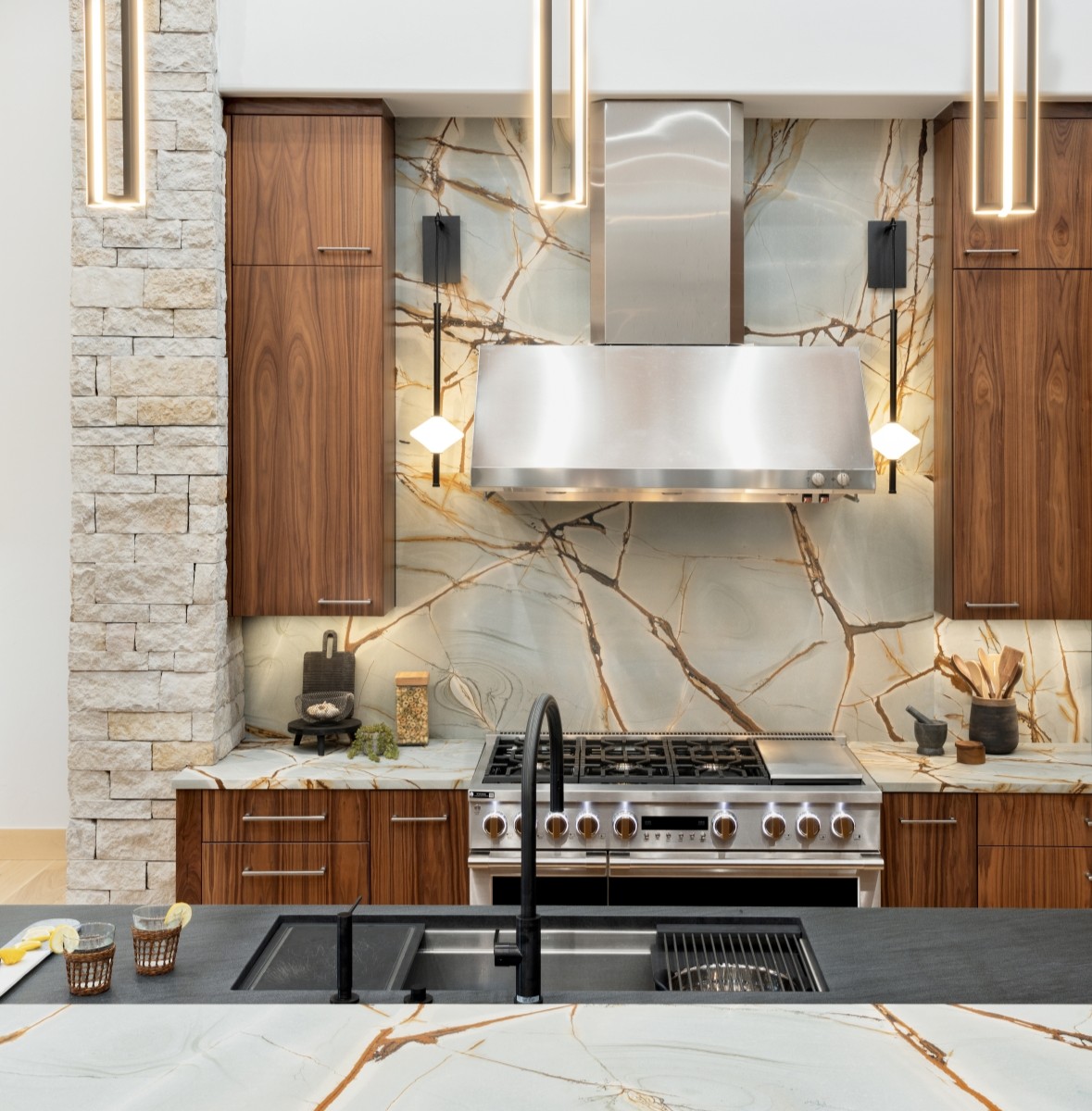 Mountain Modern Kitchen design created for this new build in Arcadia, OK