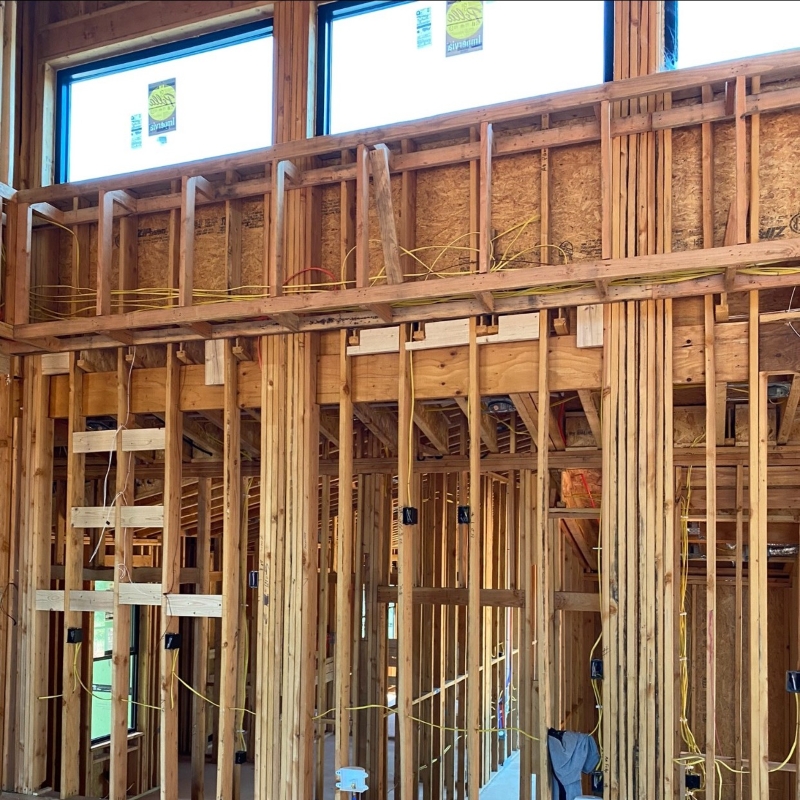 New Home in framing stage when EKB was hired to finish the design