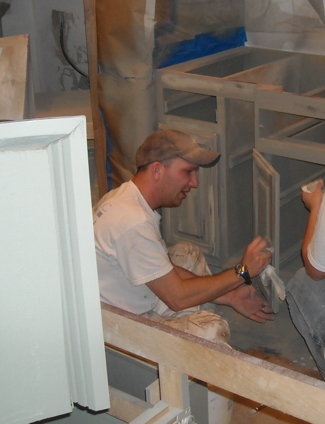 Scott painting in 2009 Scott painting cabinets in 2009